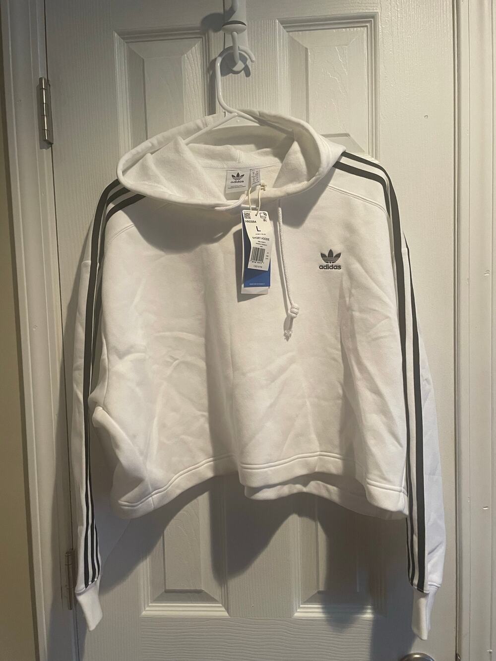 Adidas Originals White Classics Crop Hoodie GN2891, A71